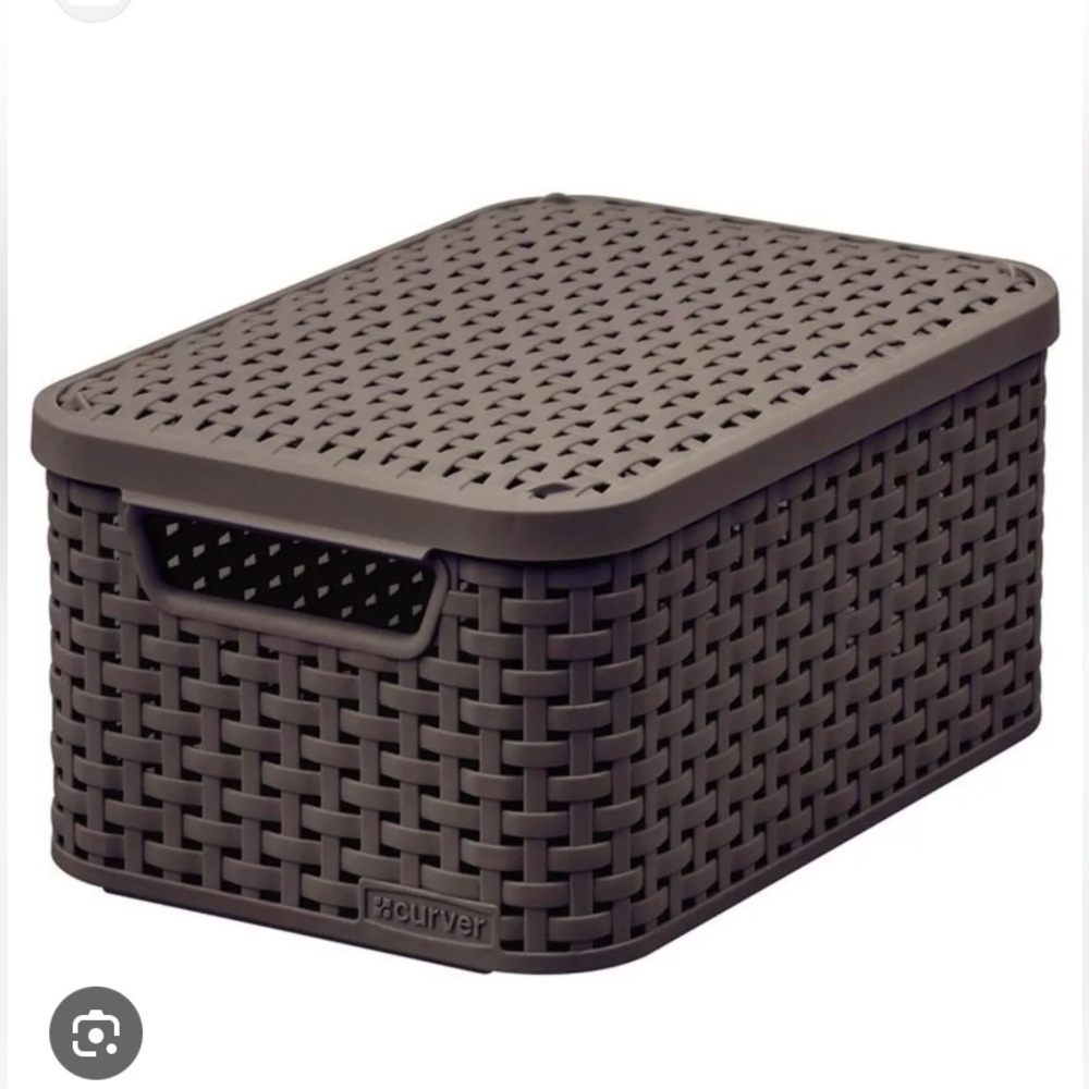 NWT Curver Style Dark Grey Small Lidded Bin - Picture 7 of 8